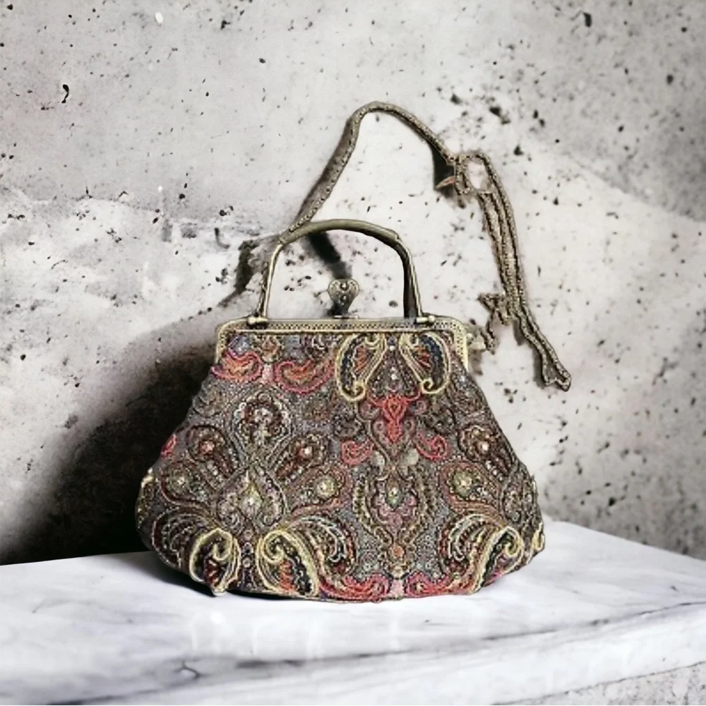 Vintage Beaded Purse with Chain - Picture 1 of 5